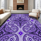 Purple Intricate Abstract Pattern Rug