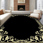 Elaborate Floral Vine Border Design Rug