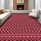 Repeating Geometric Pattern In Pink Tones Rug