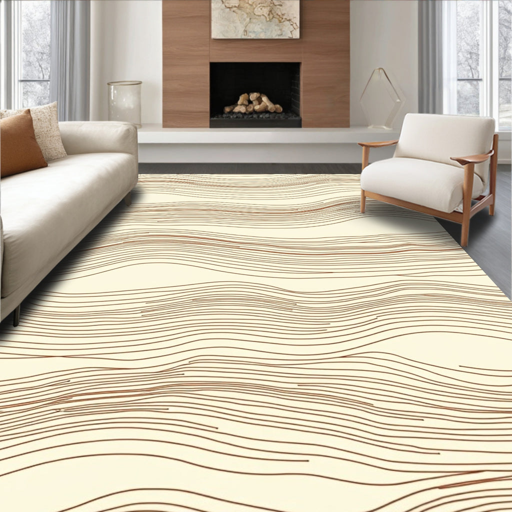 Abstract Wavy Stripe Pattern Rug