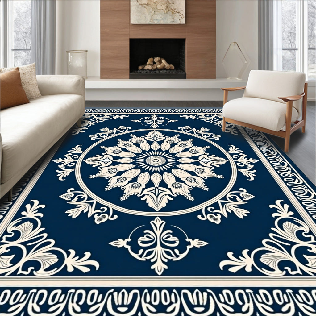 Vintage Floral Medallion Mandala Pattern Rug