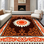 Bold Sunburst With Ornate Border Rug