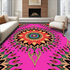 Radiant Floral Mandala Pattern Design Rug