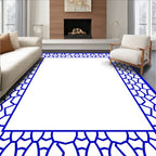 Contempary Blue Abstract Geometric Pattern Rug