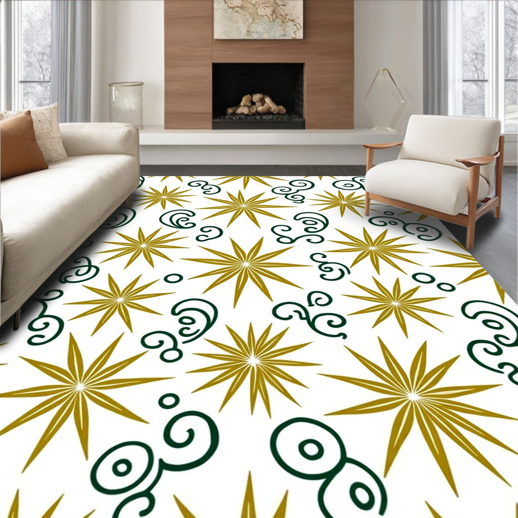 Golden Starburst Swirl Medley Rug