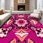Vibrant Floral Medallion Pattern Rug