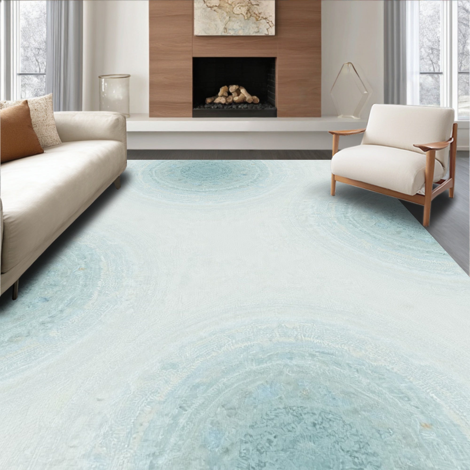 Oceanic Mandala Pattern Rug
