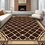 Geometric Lattice With Ornate Borders Rug