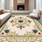 Elegant Floral Medallion Cream Rug