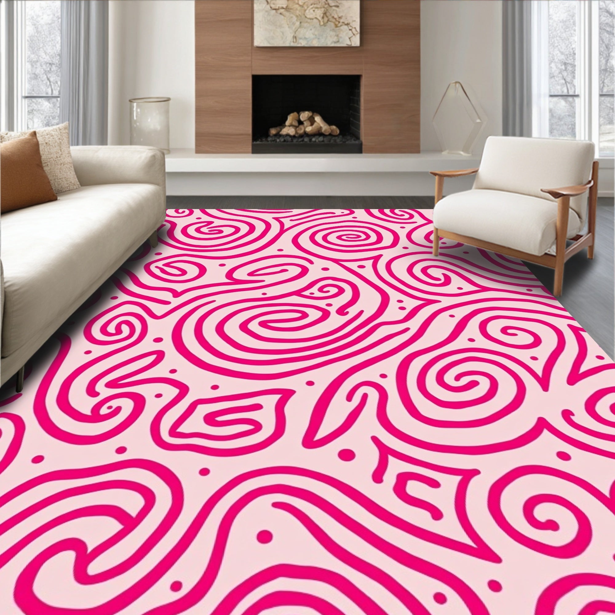 Vibrant Swirls Abstract Pattern Rug