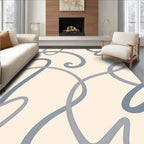 Modern Swirl Abstract Cream Rug