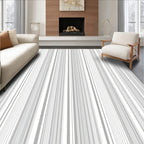 Minimalist Gray Vertical Stripe Pattern Rug