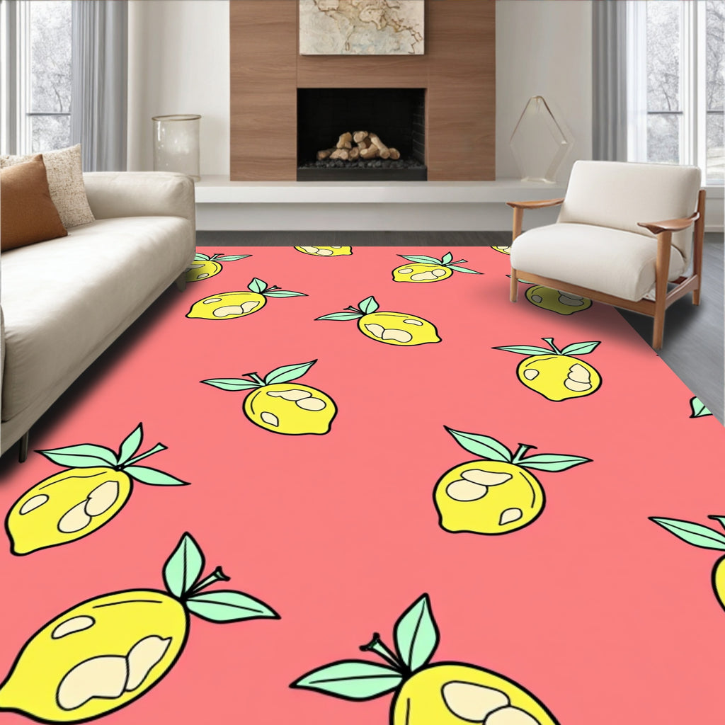 Citrus Delight Lemon Pattern Rug