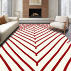 Red Chevron Pattern With Dots Rug
