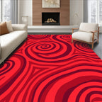 Crimson Swirl Modern Pattern Rug