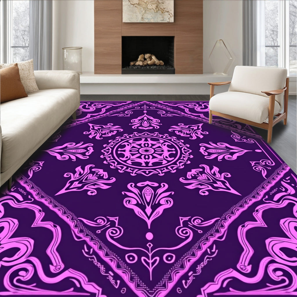 Elegant Floral Patterned Design Rug