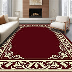 Elegant Floral Border Design Rug