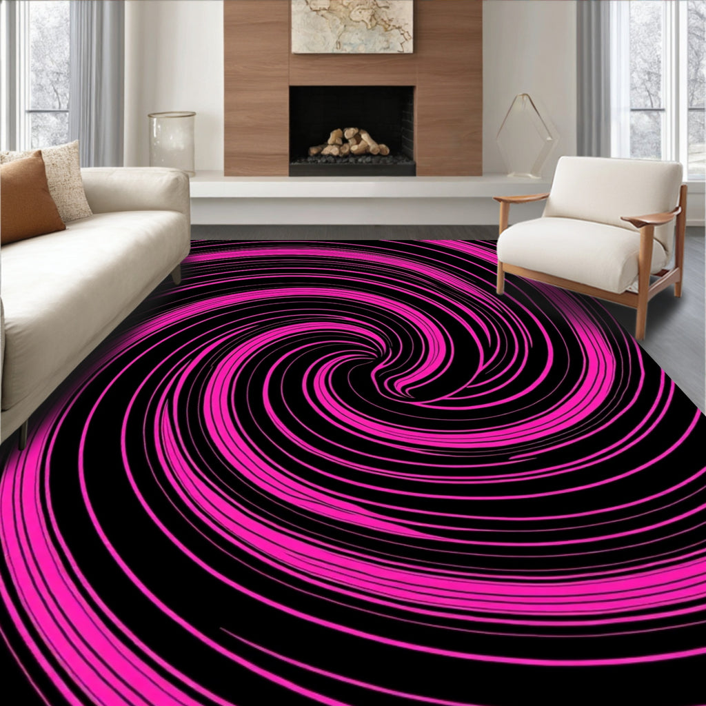 Hot Pink Swirl Pattern Rug