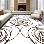 Brown Swirl Floral Abstract Lines Rug