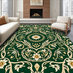 Emerald Green Floral Vine Design Rug