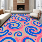 Abstract Swirl Pattern with Fun Accents Rug