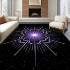 Radiant Starburst Purple Mandala Rug