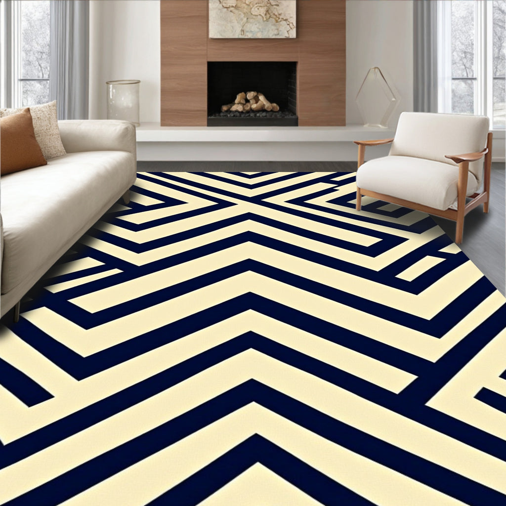 Geometric Lines Pattern Rug