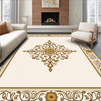 Ornate Scrollwork Medallion Pattern Rug
