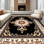 Ornate Scrollwork And Floral Motif Rug