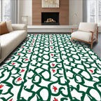 Emerald Vine With Red Floral Accents Rug