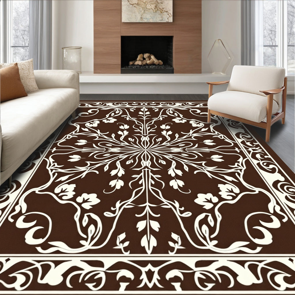 Ornate Floral Arabesque Pattern Rug
