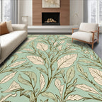 Botanical Scrollwork Illustrative Pattern Rug