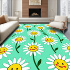 Smiling Daisy Floral Pattern Rug