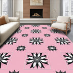 Pink Floral Geometric Repeat Rug