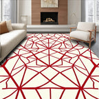 Crimson Geometric Intersecting Lines Rug