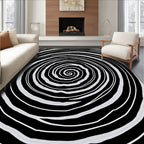 Concentric Swirl Abstract Design Rug