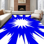 Blue Stretched Starburst Pattern Rug