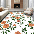 Peach Floral Branchs Pattern Rug