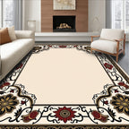 Ornate Floral Border Design Rug