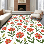 Whimsical Daisy Floral Pattern Rug