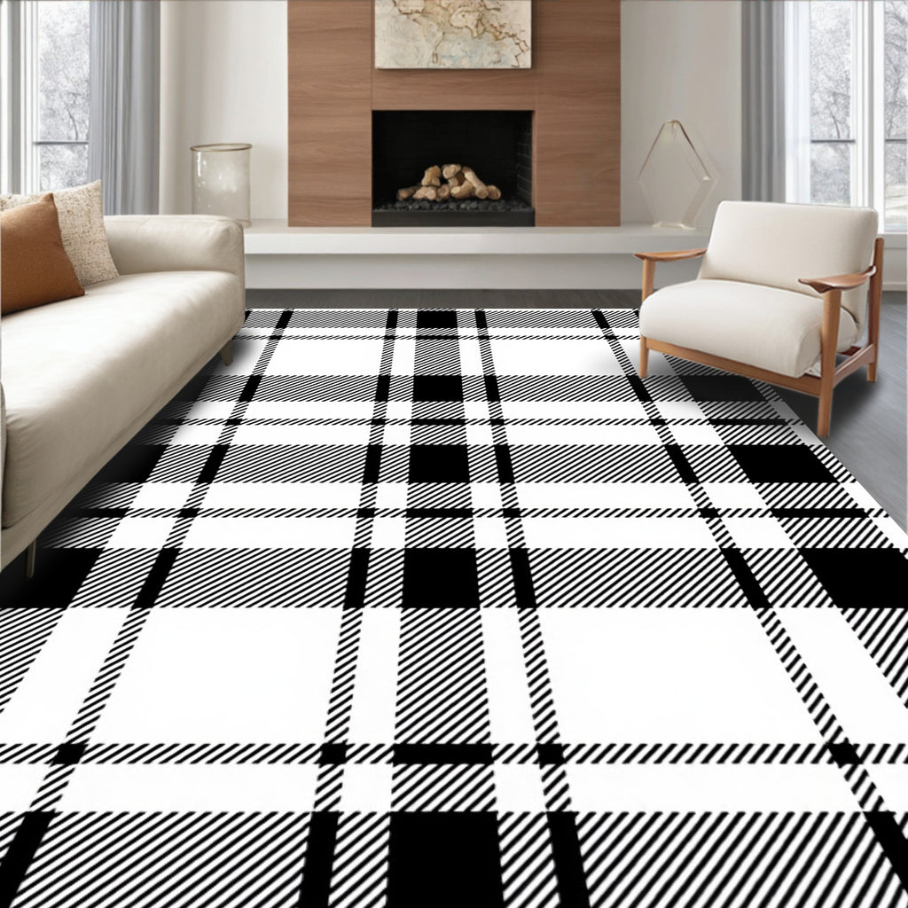 Classic Tartan Grid Pattern Rug