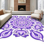 Purple Floral Mandala Style Rug