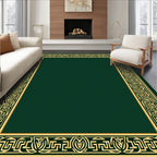 Intricate Gold Border Deco Rug