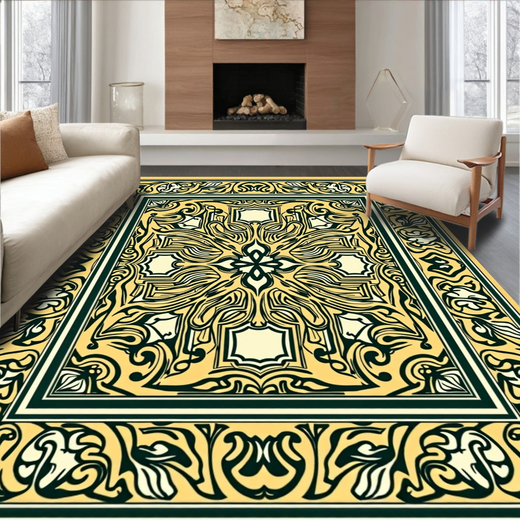 Elaborate Floral Medallion Pattern Rug