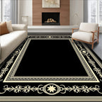 Cream Floral Star Accented Border Rug