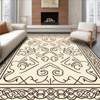 Classic Intricate Scrollwork Border Design Rug