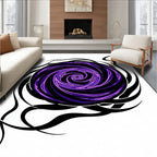 Vortex Black and Purple Swirl Rug