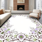 Ornate Lavender Botanical Swirls Rug