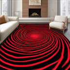 Red Swirl Patterned Dynamic Rug