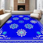 Starburst Medallion Blue White Accents Rug
